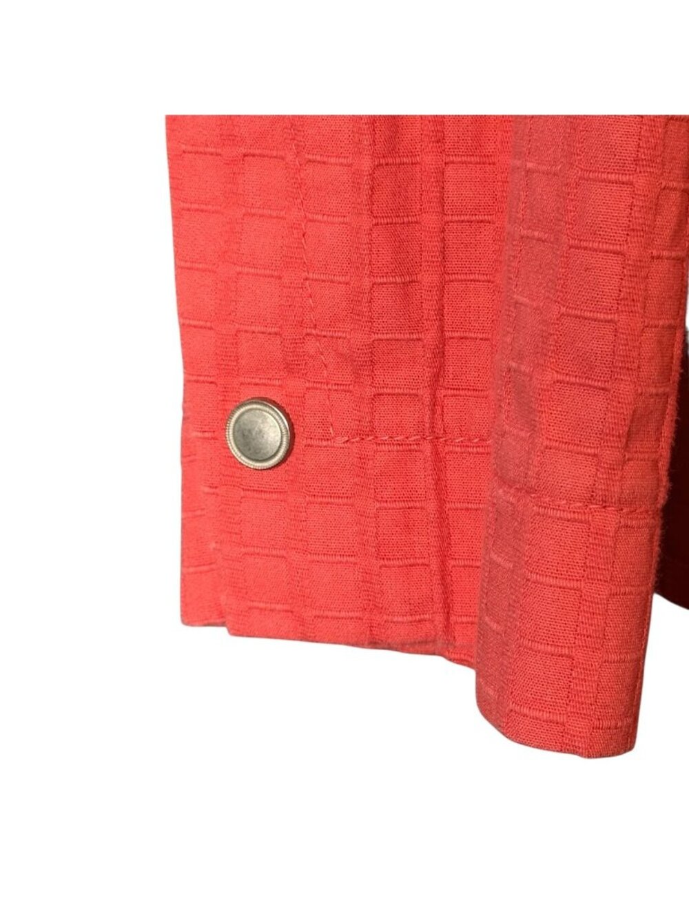 Coldwater Creek Womens 20 Jacket Orange Textured Cotton Pockets Snaps Spring - Picture 7 of 16
